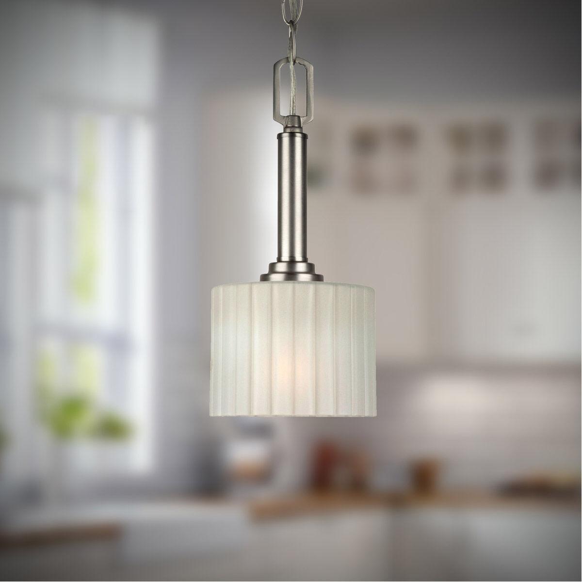 Signature 1 Light 5.5 inch Brushed Nickel Mini Pendant Ceiling Light