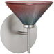 Kona LED 6 inch Satin Nickel Mini Sconce Wall Light in Bi-color Glass