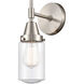 Caden 1 Light 5 inch Satin Nickel Sconce Wall Light in Seedy Glass