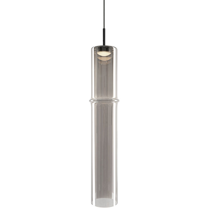 Bambu 1 Light 3.5 inch Matte Black and Smoked Glass Pendant Ceiling Light