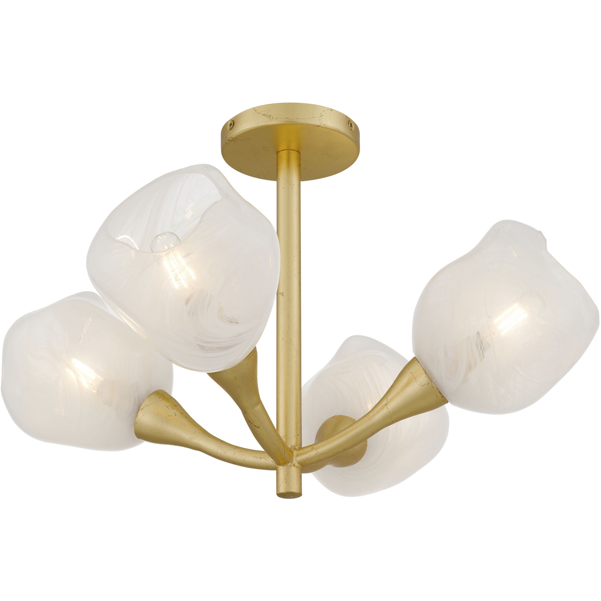 Adelyn 4 Light 22 inch Gold Leaf Semi-Flush Mount Ceiling Light