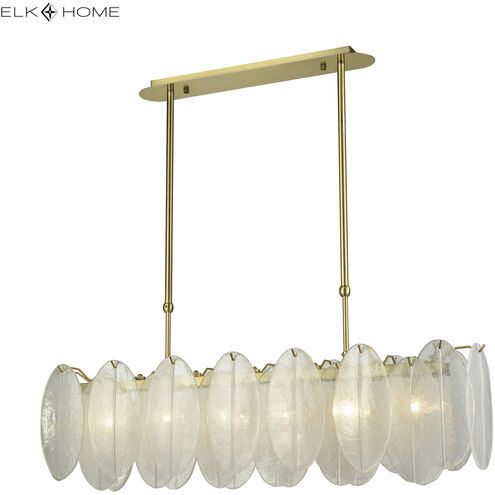 Hush 6 Light 47 inch Aged Brass Linear Chandelier Ceiling Light