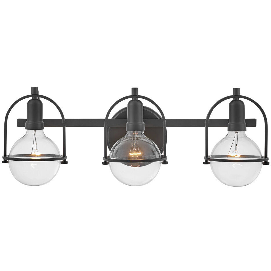 Somerset 3 Light 25 inch Black Vanity Light Wall Light