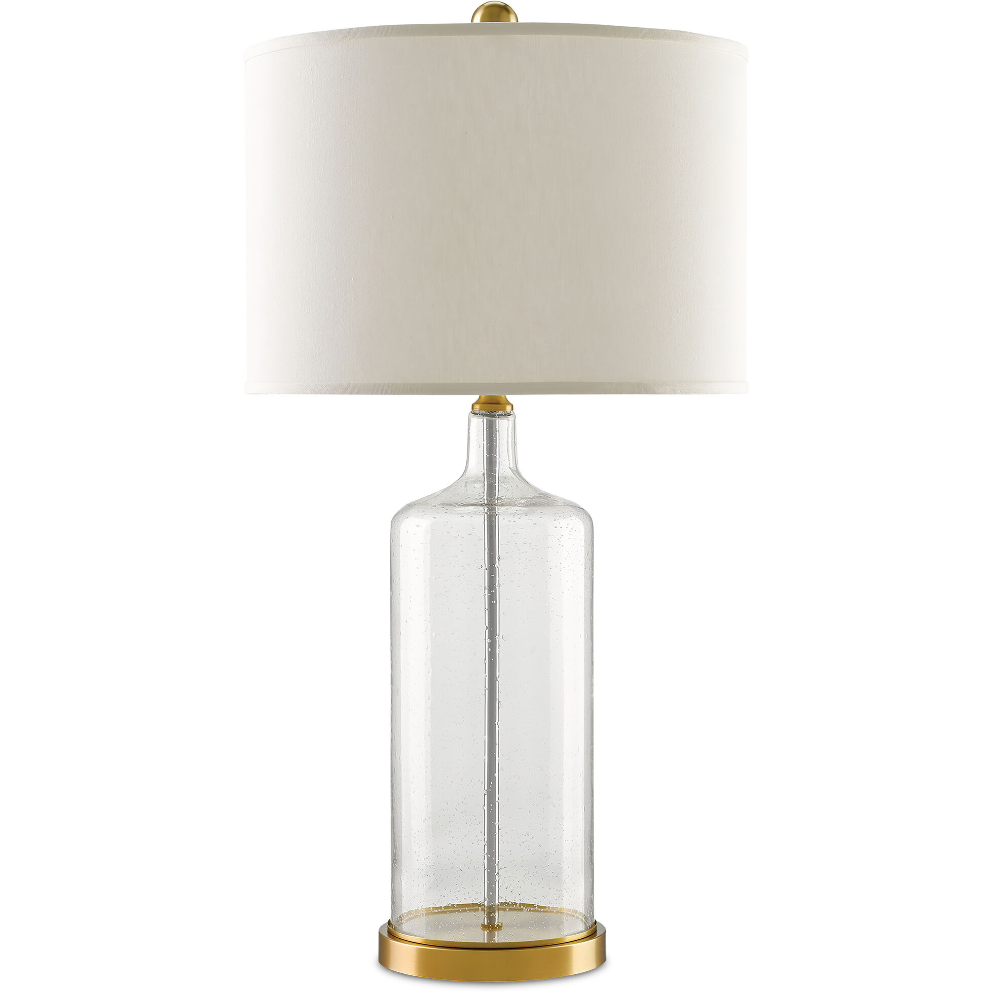 Hazel 31 inch 150 watt Clear Seeded Glass/Brass Table Lamp Portable Light