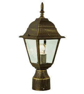 Argyle 1 Light 15 inch Black Gold Outdoor Postmount Lantern