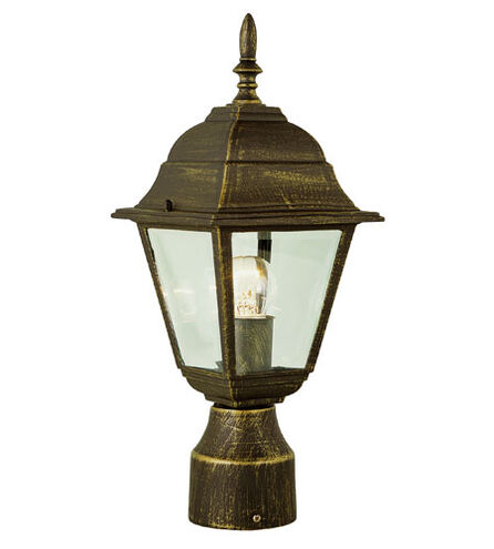 Argyle 1 Light 15 inch Black Gold Outdoor Postmount Lantern