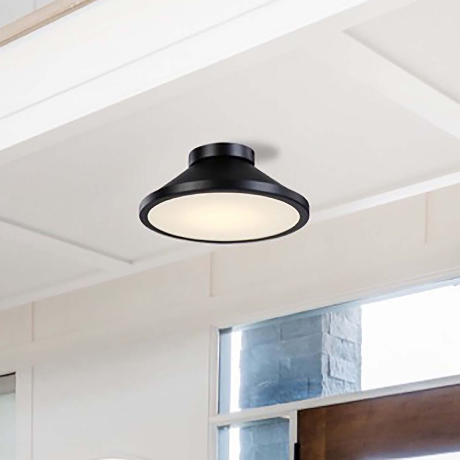 Lucida 1 Light 12 inch Black Flush Mount Ceiling Light
