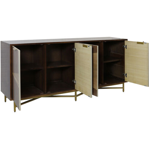 Cameron Walnut and Natural and Gold Cabinet