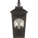 Great Outdoors Irvington Manor 2 Light 19 inch Chelesa Bronze Outdoor Pocket Lantern in Incandescent, Clear Glass