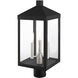 Nyack 3 Light 20 inch Black with Brushed Nickel Cluster Outdoor Post Top Lantern
