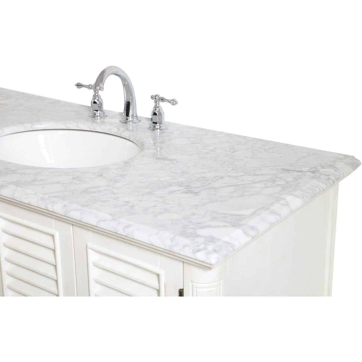 Rhodes 48 X 48 X 35 inch Antique White and Brushed Nickel Vanity Sink Set