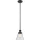 Franklin Restoration Cone 1 Light 6 inch Matte Black Mini Pendant Ceiling Light in Incandescent, Seedy, Franklin Restoration