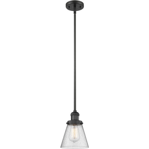Franklin Restoration Cone 1 Light 6 inch Matte Black Mini Pendant Ceiling Light in Incandescent, Seedy, Franklin Restoration