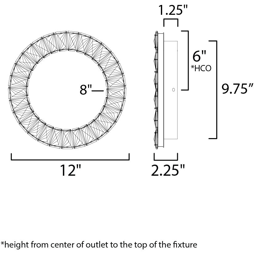 Charm LED 12 inch Polished Chrome ADA Wall Sconce Wall Light