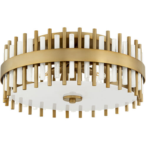 Cassio 4 Light 22 inch Aged Brass Flush Mount Ceiling Light