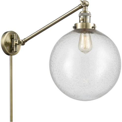 XX-Large Beacon 20 inch 60.00 watt Antique Brass Swing Arm Wall Light, Franklin Restoration