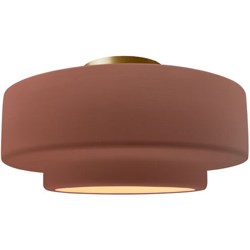 Radiance 1 Light 16.5 inch Canyon Clay and Brushed Brass Semi Flush Ceiling Light