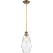 Ballston Cindyrella LED 7 inch Brushed Brass Mini Pendant Ceiling Light in Seedy Glass