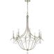 Metro 8 Light 31.5 inch Antique Silver Chandelier Ceiling Light