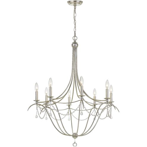 Metro 8 Light 31.5 inch Antique Silver Chandelier Ceiling Light