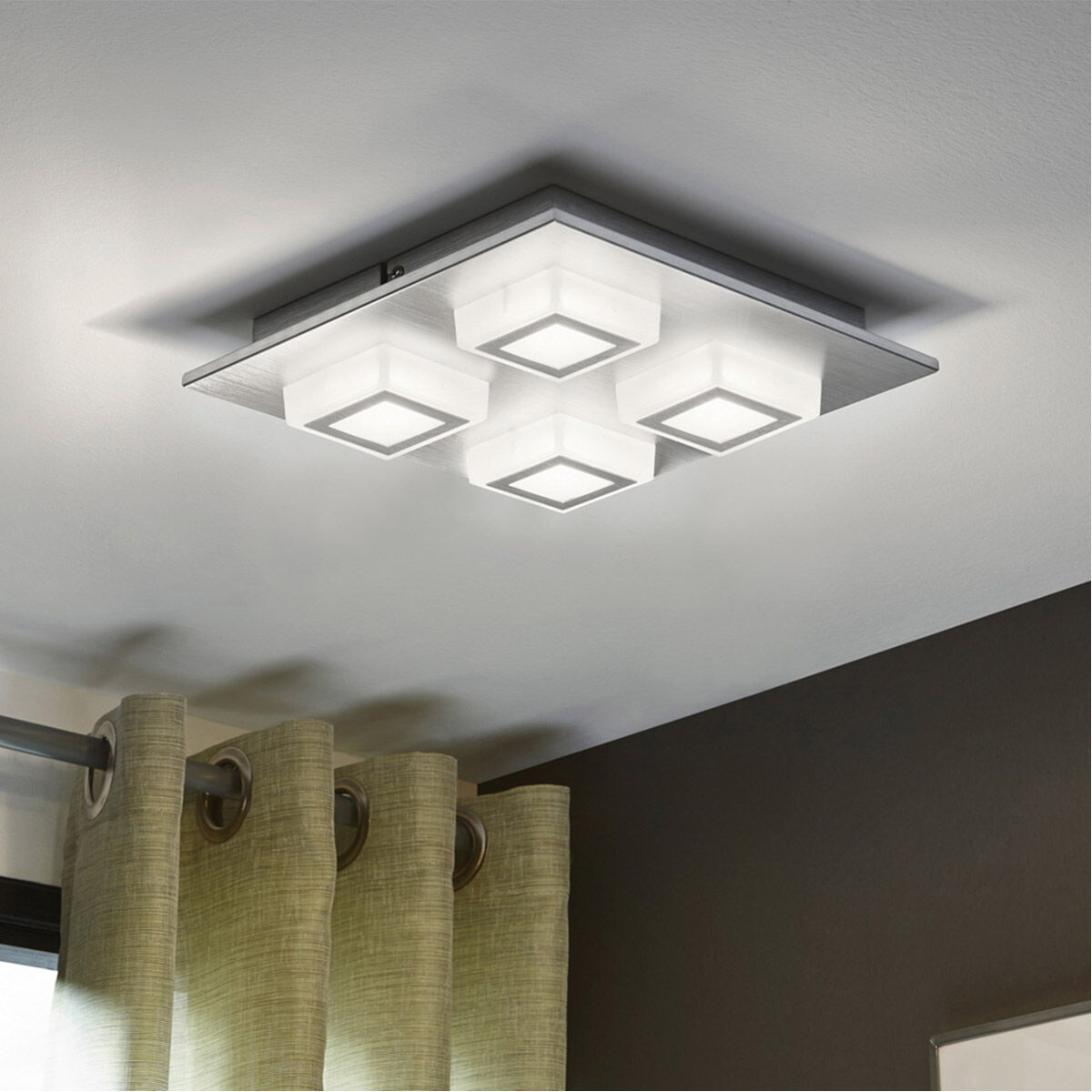 Masiano LED 10.63 inch Brushed Aluminum Flush Mount Ceiling Light