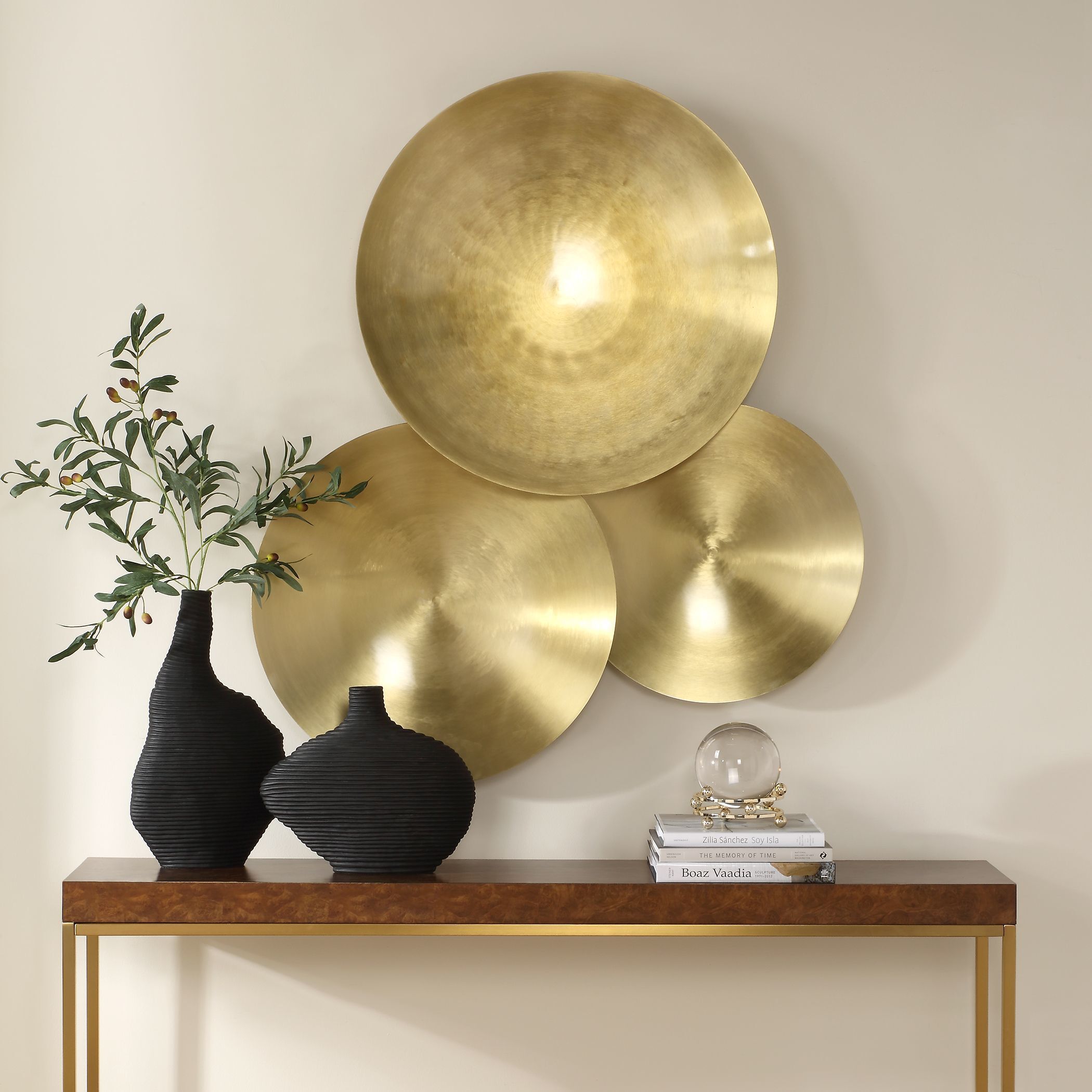 Cymbalic Brass Wall Art, Set of 3