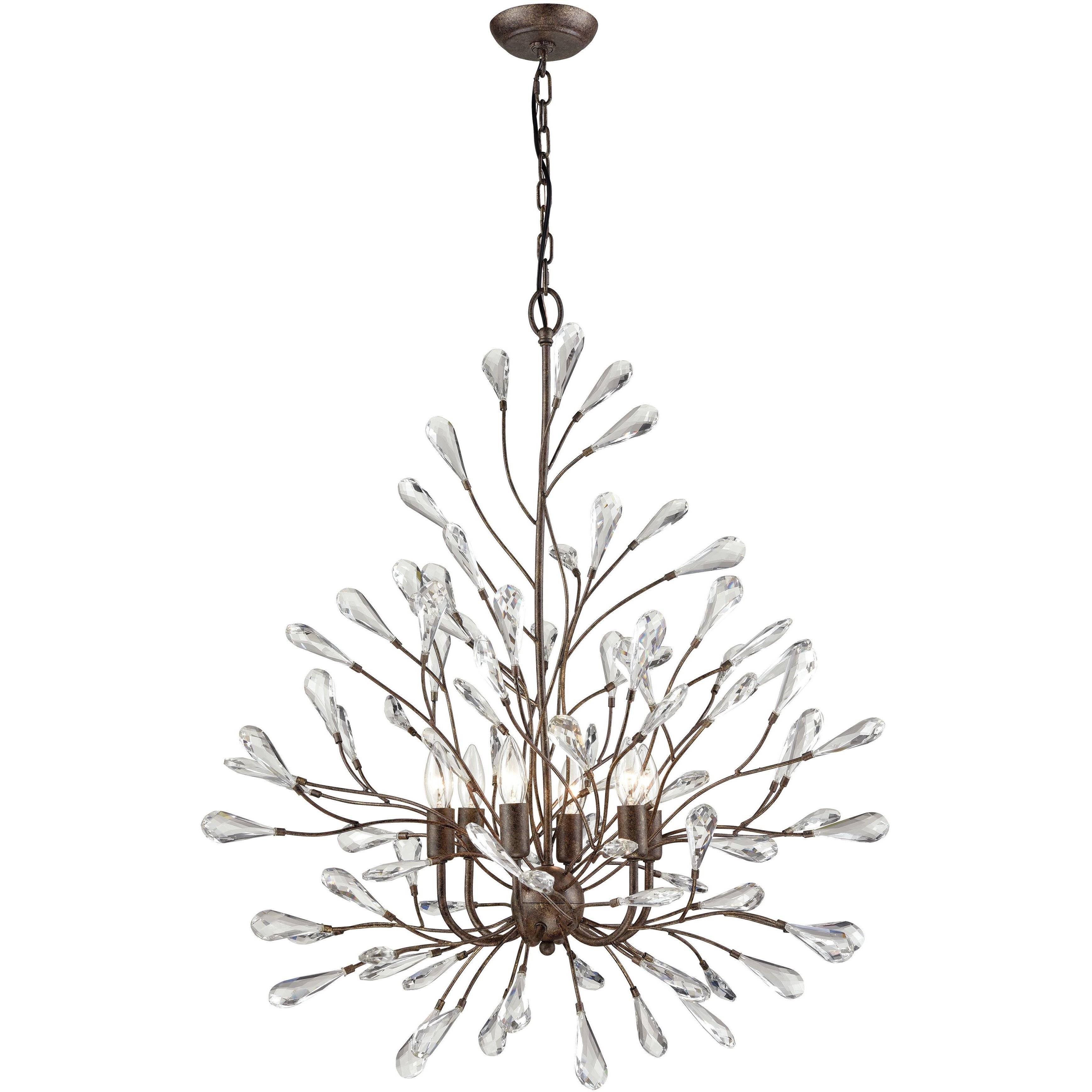 Crislett 6 Light 31 inch Sunglow Bronze Chandelier Ceiling Light