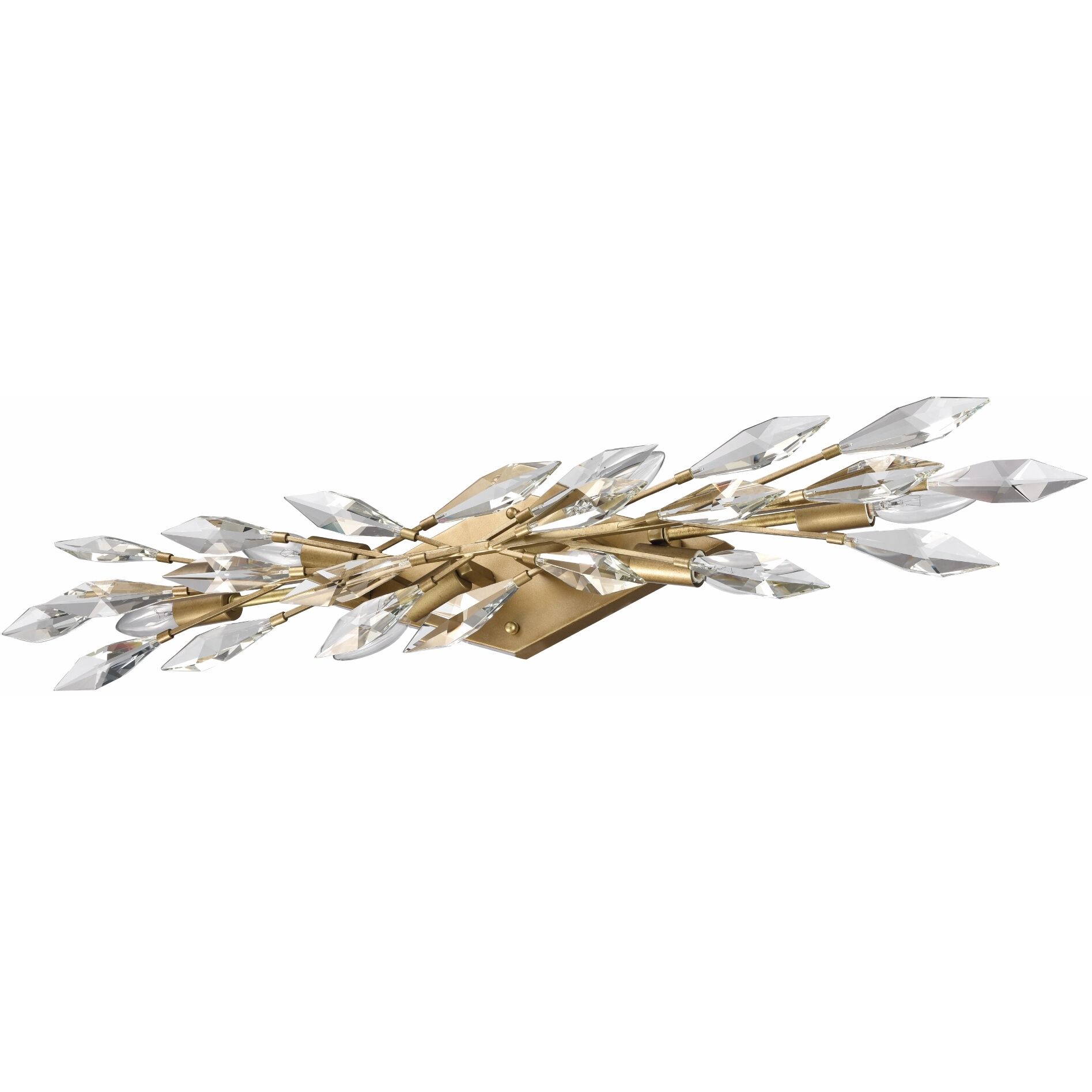 Crystal Fusion 6 Light 35 inch Peruvian Gold Bath Vanity Wall Light