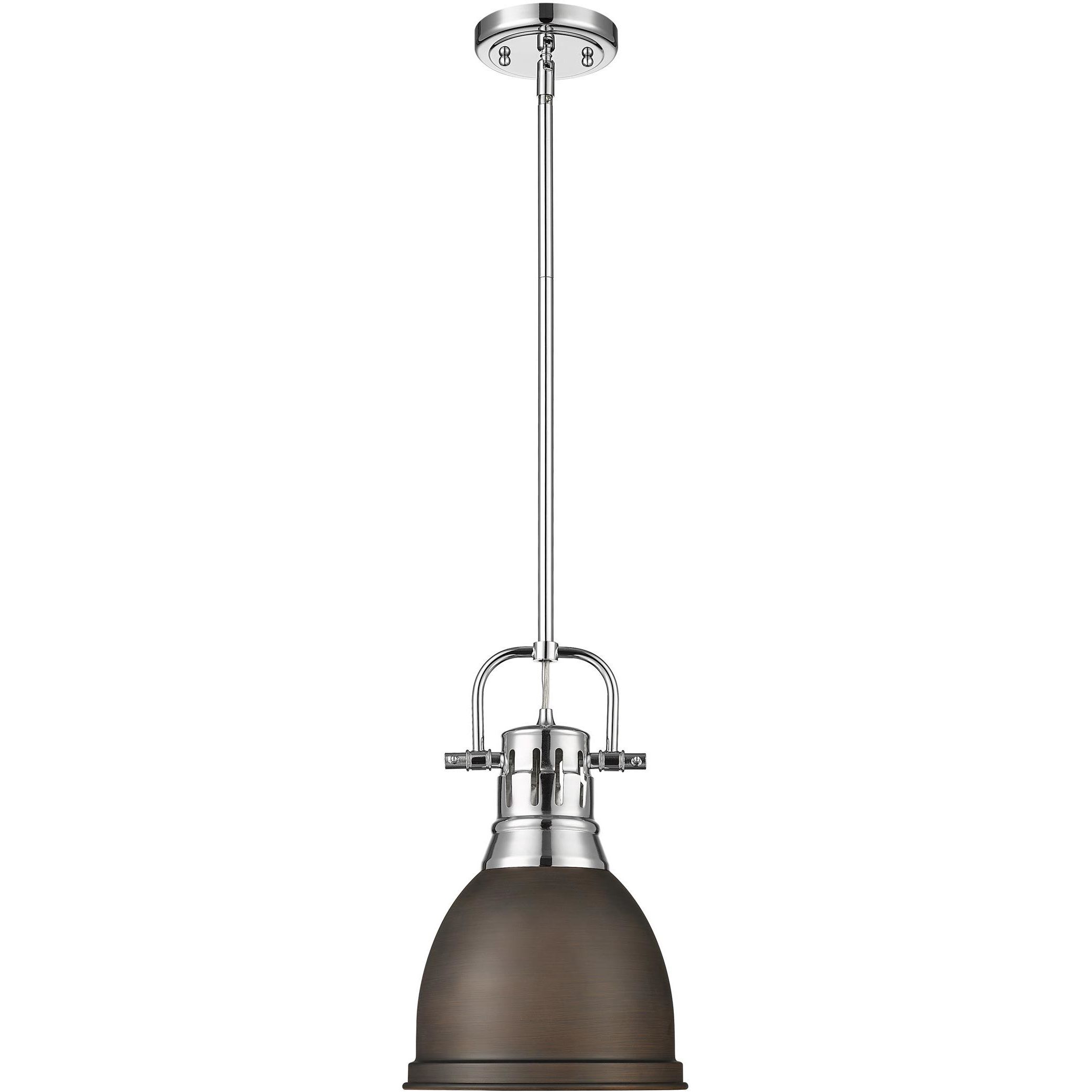 Yep Duncan 1 Light 8.88 inch Chrome Pendant Ceiling Light in Rubbed Bronze