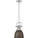 Yep Duncan 1 Light 8.88 inch Chrome Pendant Ceiling Light in Rubbed Bronze