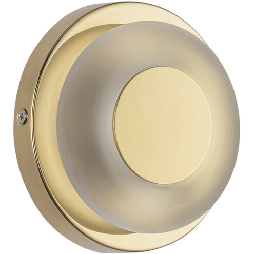 Stephord Wall Sconce Wall Light in Frosted Glass Shade, Metallic Brass