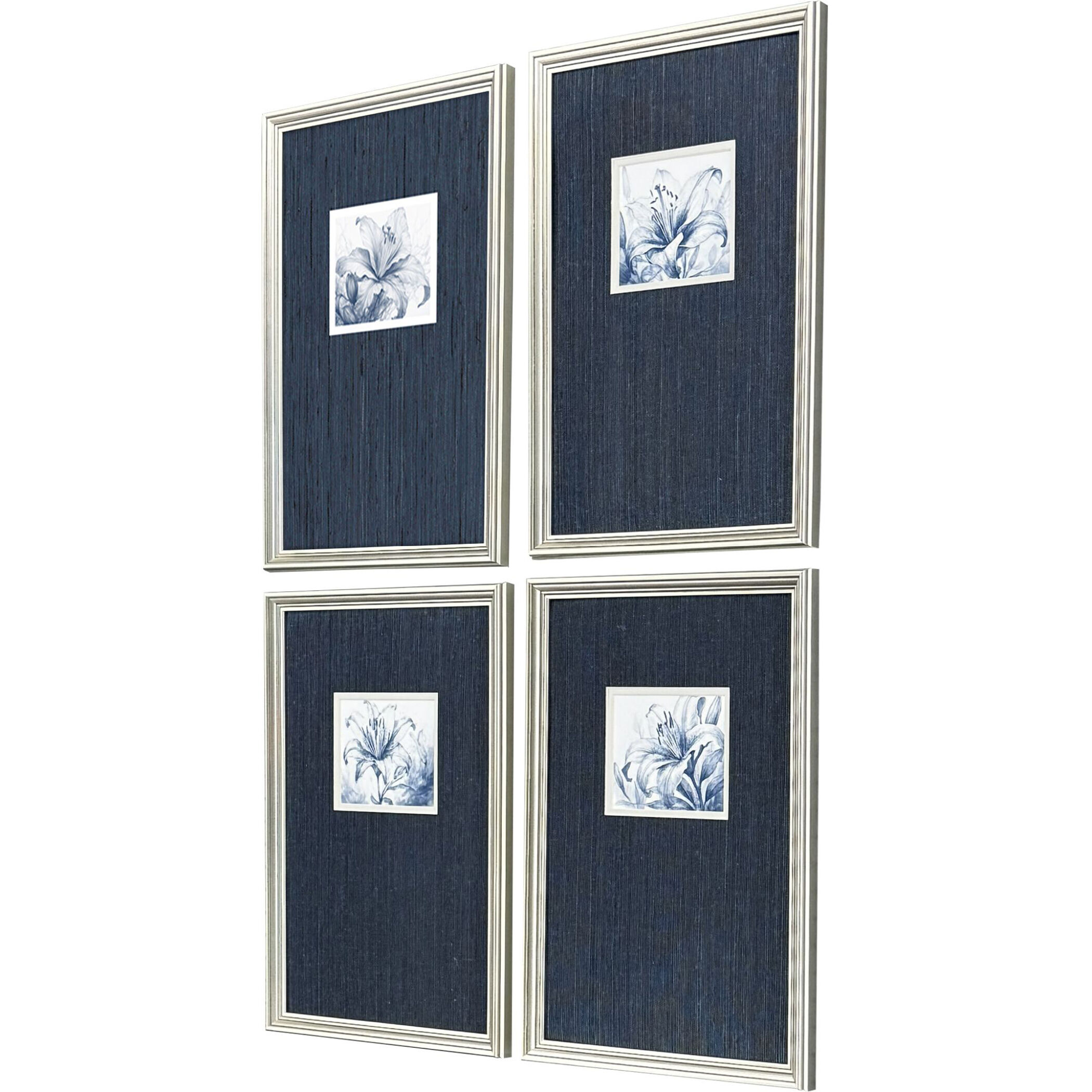 Lilies Blue and White Framed Art