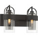 Ravik 2 Light 14.25 inch Dark Matte Black Vanity Wall Light