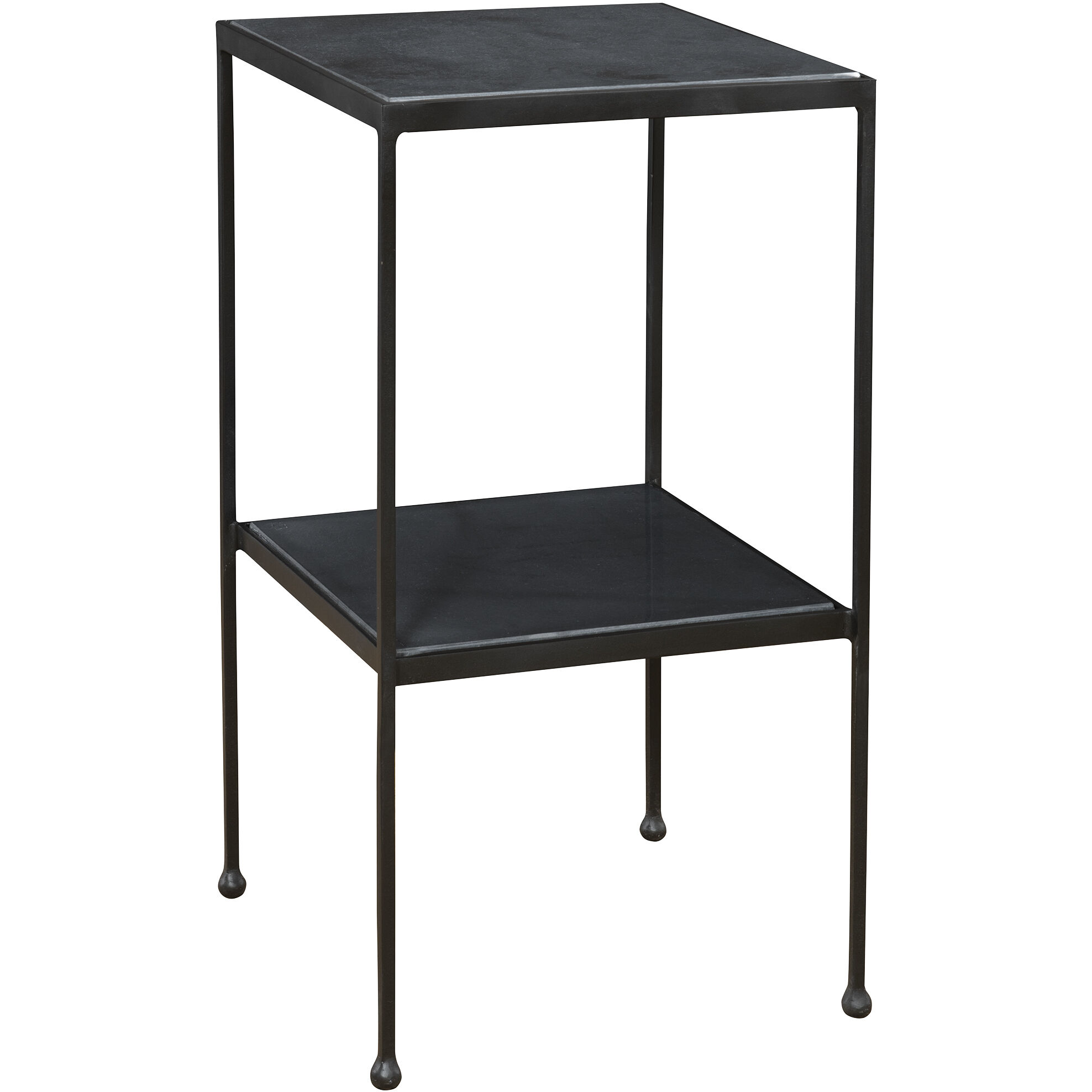 Sherwood 25 X 13 inch Matte Black with Black Honed Marble Accent Table