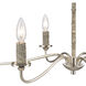 Abaca 6 Light 32 inch Polished Nickel with Gray Chandelier Ceiling Light