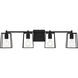 Dunn 4 Light 32 inch Flat Black Vanity Light Wall Light