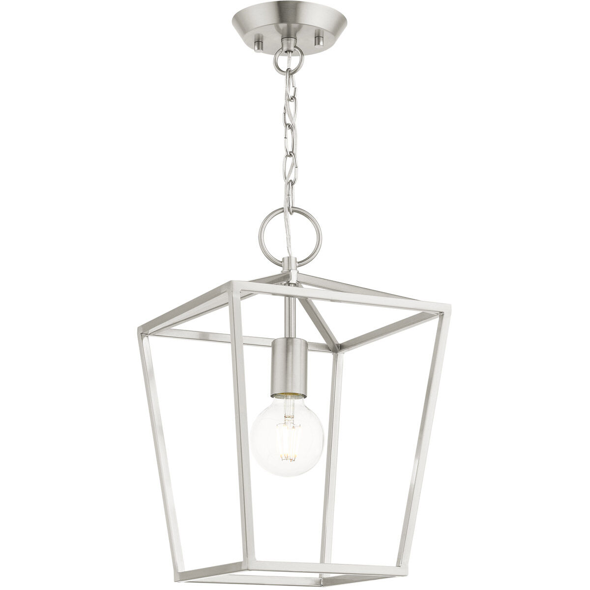 Devone 1 Light 10 inch Brushed Nickel Convertible Semi Flush/Lantern Ceiling Light