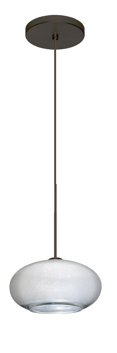 Brio 7 1 Light Bronze Pendant Ceiling Light in Incandescent, Silver Foil Glass