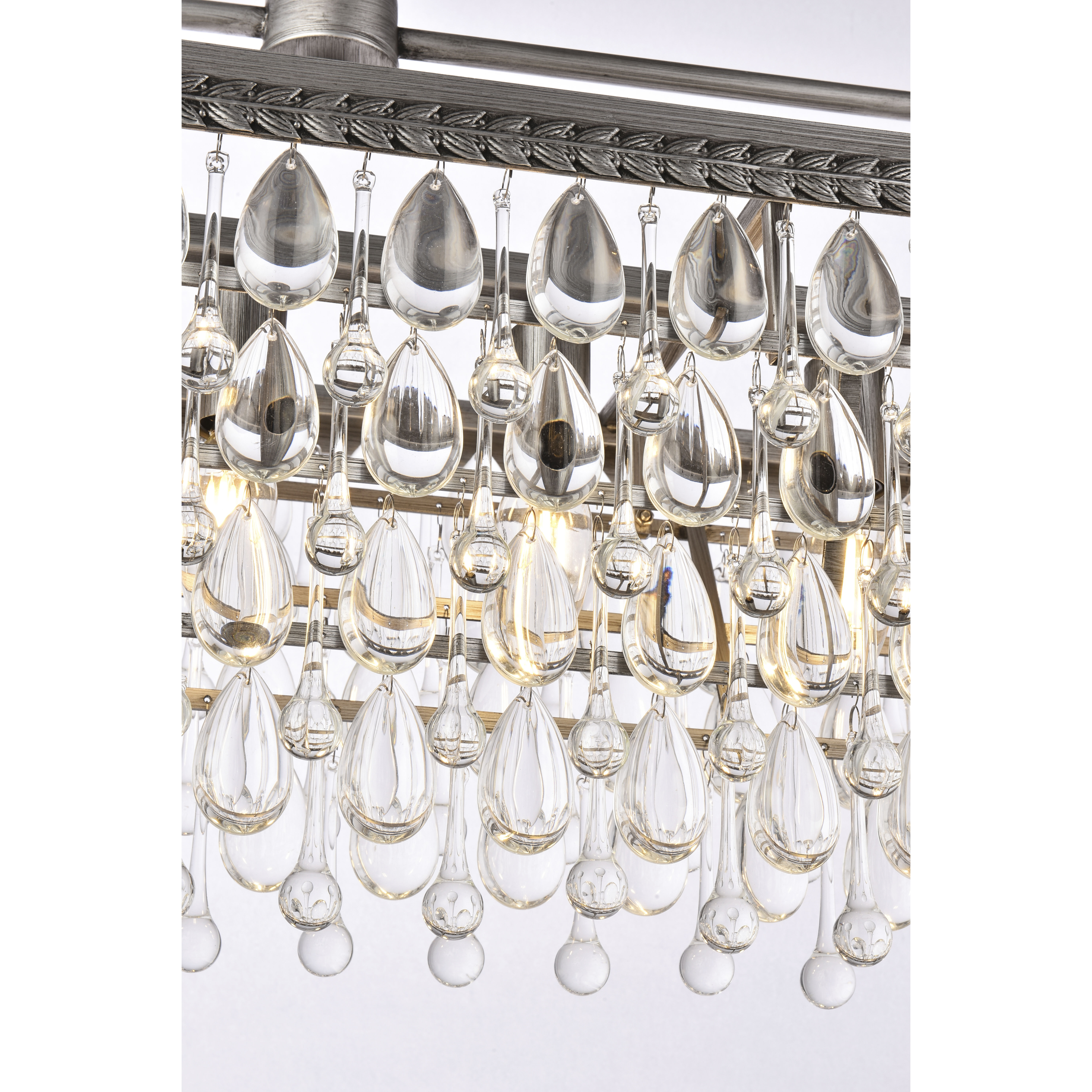 Nordic 6 Light 32 inch Antique Silver Linear Pendant Ceiling Light