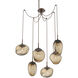 Cosmos LED 17 inch Burnished Bronze Swag Multi-Pendant Ceiling Light in 2700K LED, Floret Inner - Bronze Outer