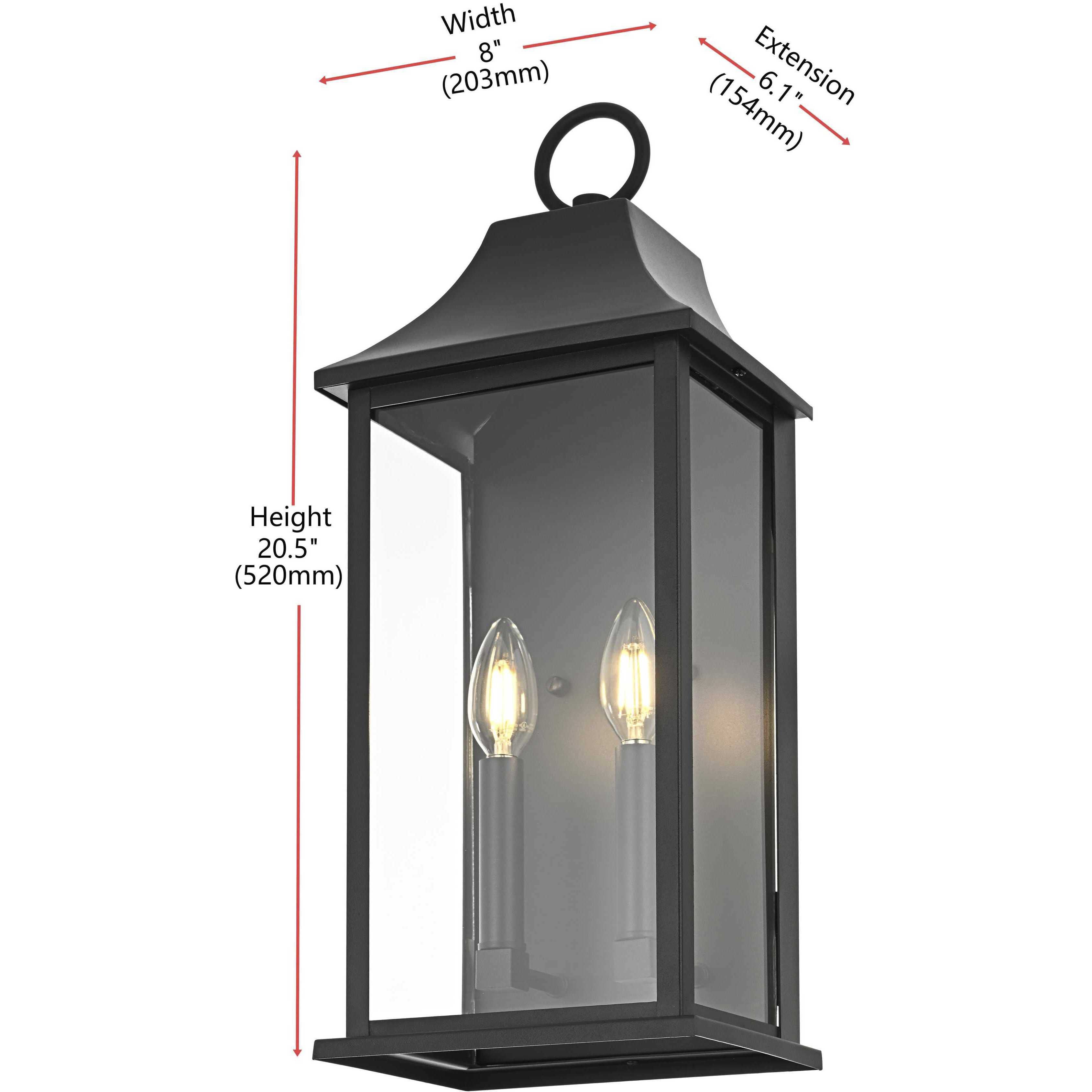 Shepard 2 Light 20.5 inch Black Outdoor Wall Sconce