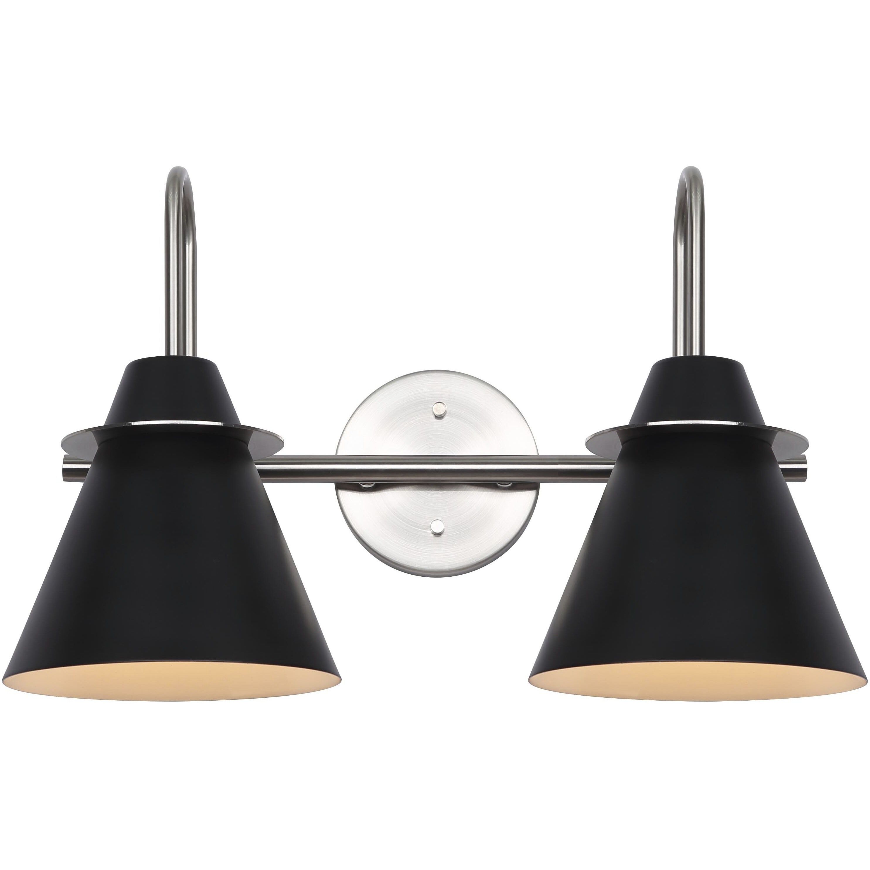 Talia 2 Light 18 inch Brushed Nickel/Matte Black Vanity Light Wall Light