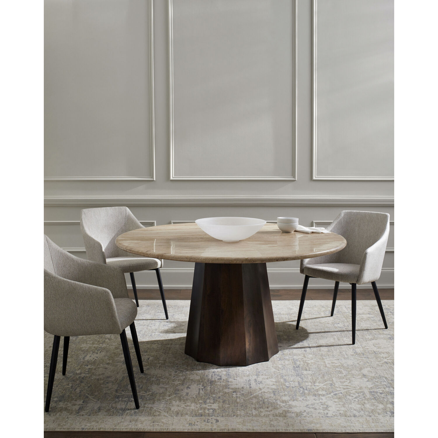 Linus 60 X 60 inch Wheat / Dark Brown Dining Table