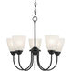 Jolie 5 Light Black Chandelier Ceiling Light in Incandescent