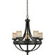 Halifax LED 24.5 inch Black Walnut Chandelier Ceiling Light