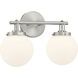 Ortesa 2 Light 15 inch Brushed Nickel Vanity Wall Light