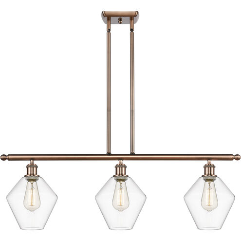 Ballston Cindyrella LED 36 inch Antique Copper Island Light Ceiling Light in Clear Glass