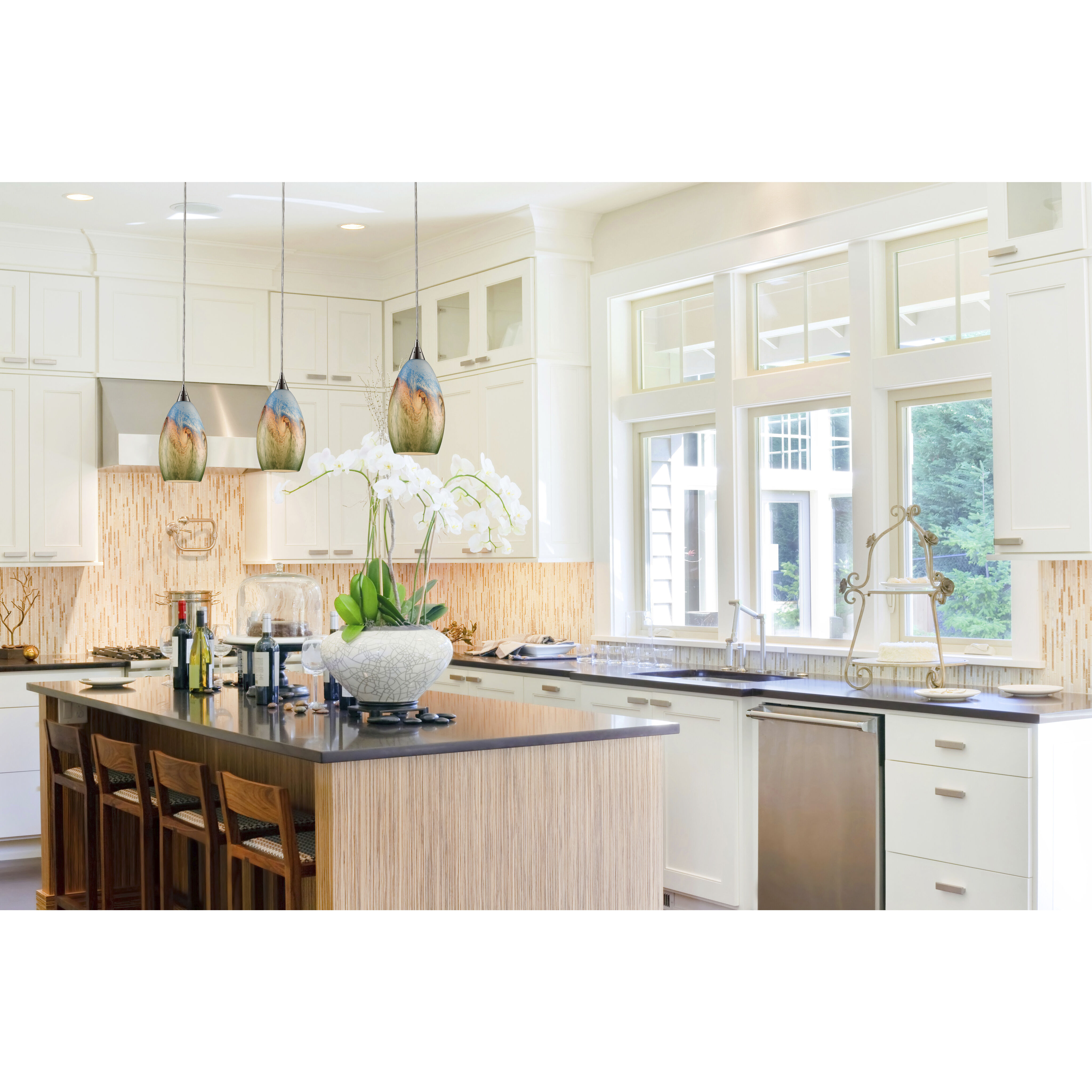 Geologic 1 Light 6 inch Satin Nickel Mini Pendant Ceiling Light