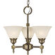 Taylor 3 Light 17 inch Antique Brass with Champagne Marble Glass Shade Mini Chandelier Ceiling Light
