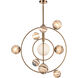 Orbital LED 35 inch Aged Brass Chandelier Ceiling Light
